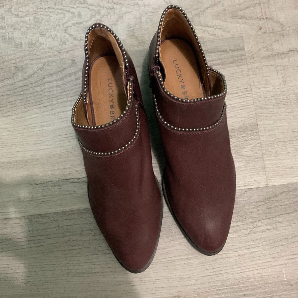 Lucky Brand plum booties, NEVER BEEN WORN, sz 6.5